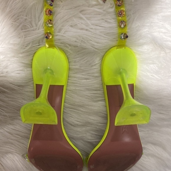 Amina Muaddi Julia Neon Crystal-Spike Clear sandal size 38.5 EU - Picture 11 of 15